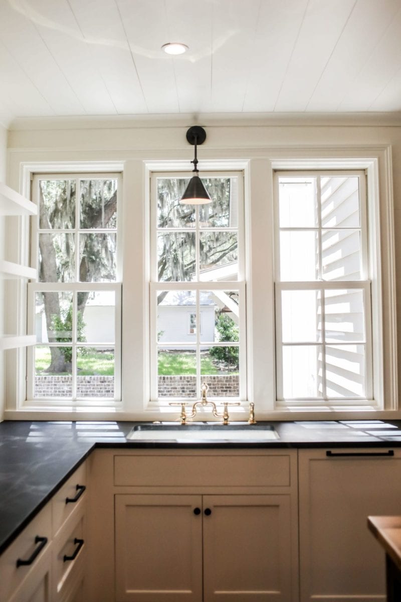 Bright kitchen with sink under the window