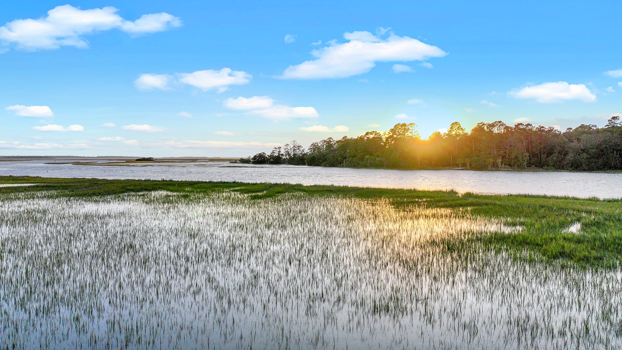Backyard river and marsh views from Reno Architecture designed new home in Southern Georgia outside of Savannah in Richmond Hill